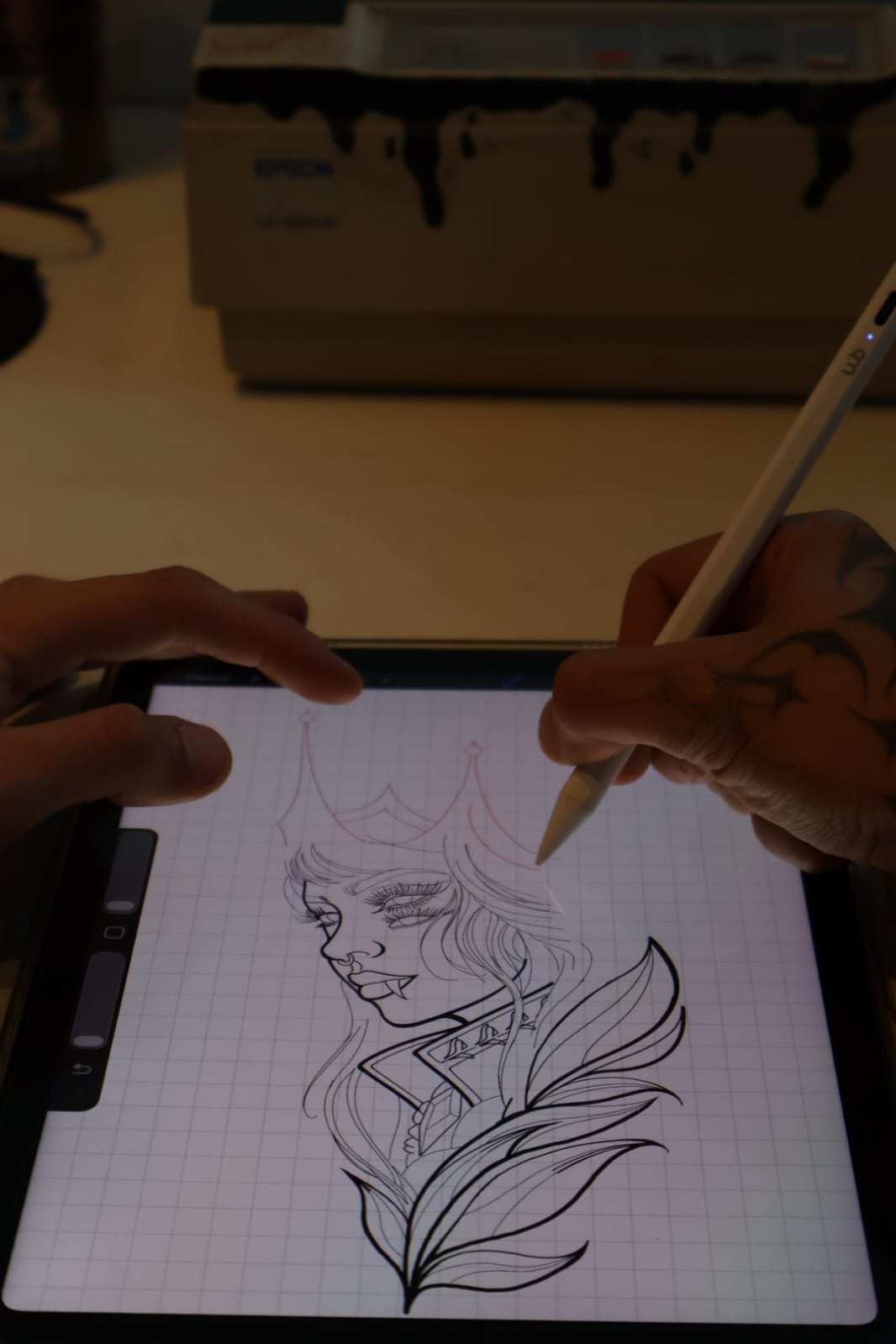 Desenho e estudo durante a mentoria